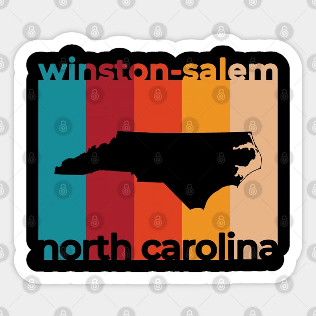 Winston Salem North Carolina Retro Sticker by easytees